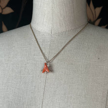 Load image into Gallery viewer, Early 19th c. 14k Gold Coral Fly Pendant