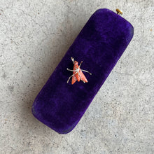 Load image into Gallery viewer, Early 19th c. 14k Gold Coral Fly Pendant