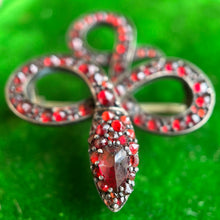 Load image into Gallery viewer, c. 1890s-1900s Garnet Snake Brooch