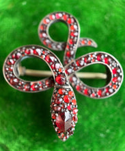 Load image into Gallery viewer, c. 1890s-1900s Garnet Snake Brooch