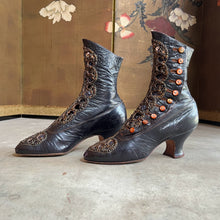 Load image into Gallery viewer, c. 1910s Studded Leather Cutout Boots