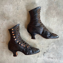 Load image into Gallery viewer, c. 1910s Studded Leather Cutout Boots