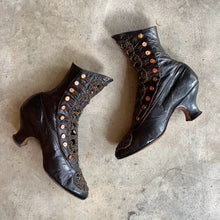 Load image into Gallery viewer, c. 1910s Studded Leather Cutout Boots