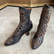 Load image into Gallery viewer, c. 1910s Studded Leather Cutout Boots