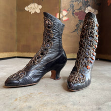 Load image into Gallery viewer, c. 1910s Studded Leather Cutout Boots