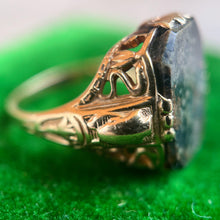 Load image into Gallery viewer, c. 1910s-1920s 14k Gold Petrified Wood Ring