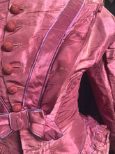 Load image into Gallery viewer, c. Late 1860s-Early 1870s Pink + Purple Silk Bodice