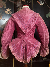 Load image into Gallery viewer, c. Late 1860s-Early 1870s Pink + Purple Silk Bodice