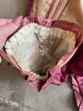 Load image into Gallery viewer, c. Late 1860s-Early 1870s Pink + Purple Silk Bodice
