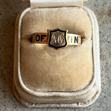 Load image into Gallery viewer, 1875 'In Memory Of' 18k Gold Mourning Ring 'AG'