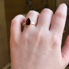 Load image into Gallery viewer, RESERVED | 10k Foiled Garnet Drop Conversion Ring