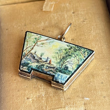 Load image into Gallery viewer, Mid-19th c. 14k Gold Enamel Locket with Hair