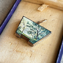 Load image into Gallery viewer, Mid-19th c. 14k Gold Enamel Locket with Hair