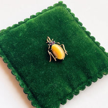 Load image into Gallery viewer, c. 1900s Tigers Eye Beetle Conversion Pendant
