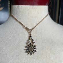 Load image into Gallery viewer, c. 1870s Crescent Moon Star 14k Gold + Onyx Hair Locket Pendant