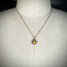 Load image into Gallery viewer, c. 1900s Tigers Eye Beetle Conversion Pendant