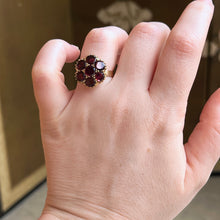 Load image into Gallery viewer, Late 19th c. 10k Gold Flat Cut Garnet Conversion Ring