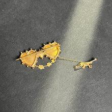 Load image into Gallery viewer, c. 1900s 9k Gold Mizpah Double Heart Brooch