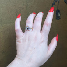Load image into Gallery viewer, c. 1910s-1920s 10k Gold Enamel Pansy Conversion Ring