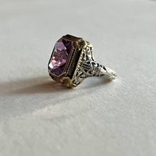 Load image into Gallery viewer, c. 1920s-1930s 14k White + Yellow Gold Amethyst Ring