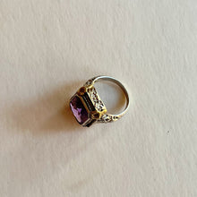 Load image into Gallery viewer, c. 1920s-1930s 14k White + Yellow Gold Amethyst Ring