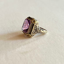Load image into Gallery viewer, c. 1920s-1930s 14k White + Yellow Gold Amethyst Ring