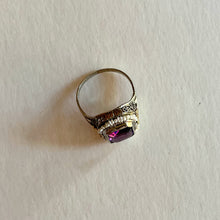 Load image into Gallery viewer, c. 1920s-1930s 10k White + Yellow Gold Amethyst Ring