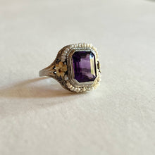 Load image into Gallery viewer, c. 1920s-1930s 10k White + Yellow Gold Amethyst Ring