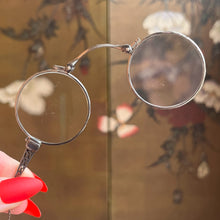 Load image into Gallery viewer, c. 1910s-1920s Sterling Silver Lorgnette + Chain