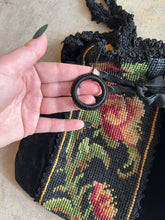 Load image into Gallery viewer, c. 1920s Needlepoint Velvet + Silk Purse