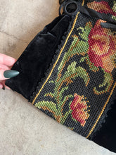 Load image into Gallery viewer, c. 1920s Needlepoint Velvet + Silk Purse
