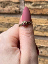Load image into Gallery viewer, RESERVED c. 1890s-1900s 12k Gold Crescent Moon Shamrock Ring