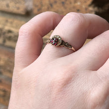 Load image into Gallery viewer, RESERVED c. 1890s-1900s 12k Gold Crescent Moon Shamrock Ring