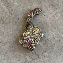 Load image into Gallery viewer, c. 1900s-1910s Painted Match Safe Pendant
