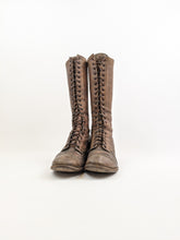 Load image into Gallery viewer, 1900s-1910s Tall Brown Lace Up Boots | Approx Size 7-7.5