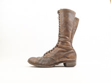 Load image into Gallery viewer, 1900s-1910s Tall Brown Lace Up Boots | Approx Size 7-7.5