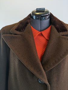 1940s Chocolate Brown Wool Coat