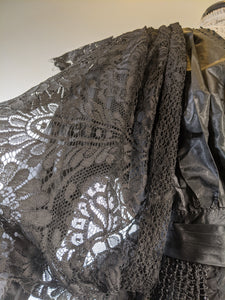 1910s Black Taffeta Gown | 28" waist