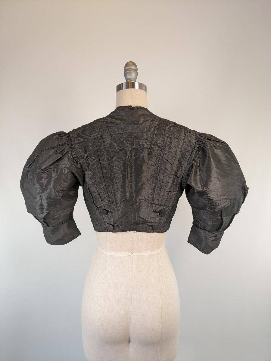 Women's Heather Gray Eton Jacket with Black Satin Shawl Lapel main image 1