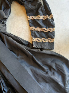 1890s Black Silk Tea Gown or Wrapper