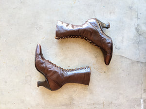 Late 1910s-Early 1920s Brown Boots | Approx Sz 7
