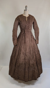 1840s-50s Printed Cotton Dress