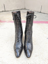Load image into Gallery viewer, 1910s-1920s Black Lace Up Boots | Approx Sz 7.5-8