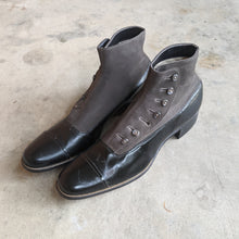 Load image into Gallery viewer, 1910s Side Button Grey + Black Shoes | Sz 8 Men's