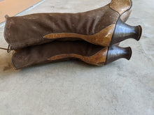 Load image into Gallery viewer, 1910s - 1920s Tall Lace Up Brown Boots | Sz 38