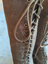 Load image into Gallery viewer, 1910s - 1920s Tall Lace Up Brown Boots | Sz 38