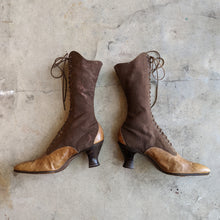 Load image into Gallery viewer, 1910s - 1920s Tall Lace Up Brown Boots | Sz 38