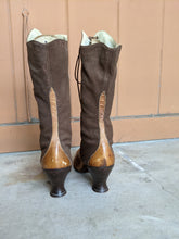 Load image into Gallery viewer, 1910s - 1920s Tall Lace Up Brown Boots | Sz 38