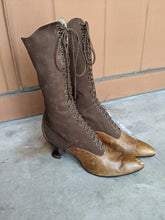 Load image into Gallery viewer, 1910s - 1920s Tall Lace Up Brown Boots | Sz 38