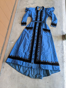 1880s Blue Wrapper Dress | Study or Display